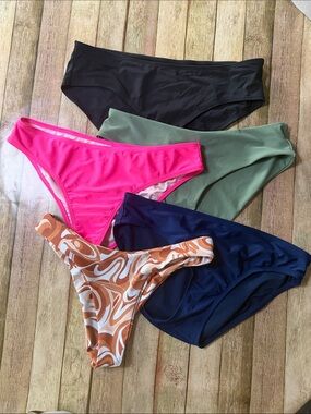 Mixed-Color Women’s Bikini Bottoms - Hot Pink, Teal, Black & More